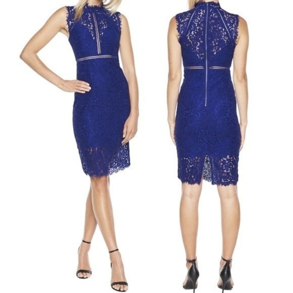 NWT Bardot Lace Sheath Women’s Size 8 Cocktail Dress Cobalt Blue Wedding Guest